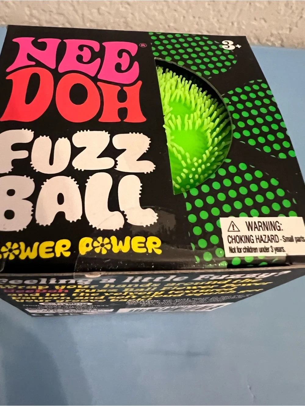 Authentic NeeDoh Flower Power Fuzz Ball - Neon Green